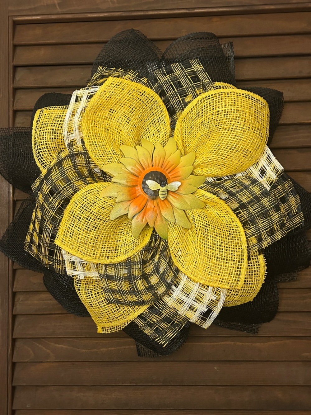 Yellow & Black Decorative Sunflower Wreath